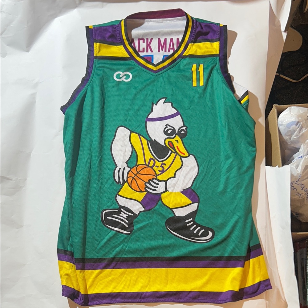 Quack Mamba Reversible Basketball Jersey w/ Mighty Ducks Logo #11 - Picture 3 of 8